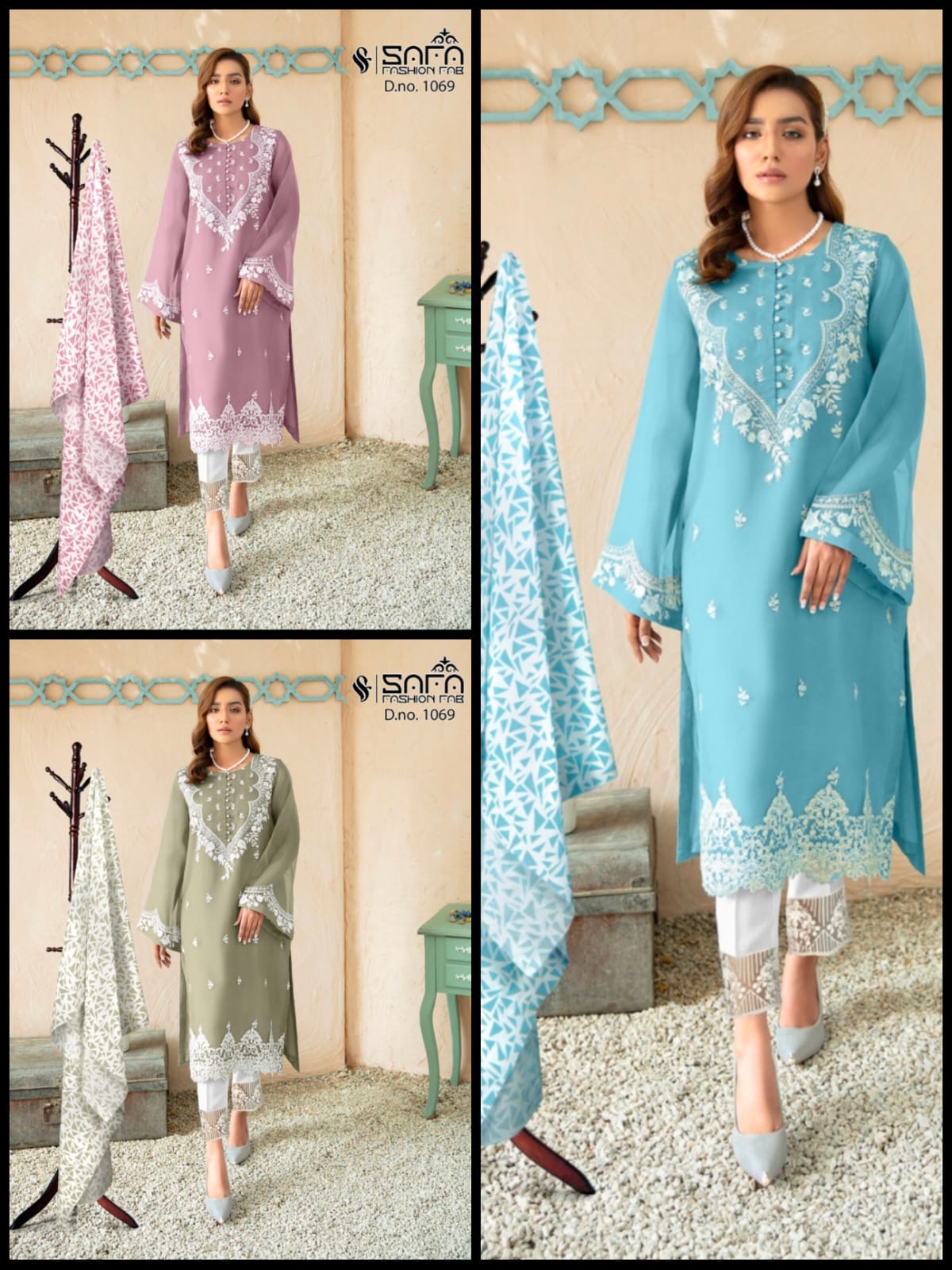 Safa Fashion 1069 Readymade Pakistani Suit Collection
